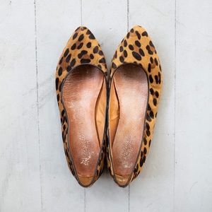 Calf-hair leopard flats